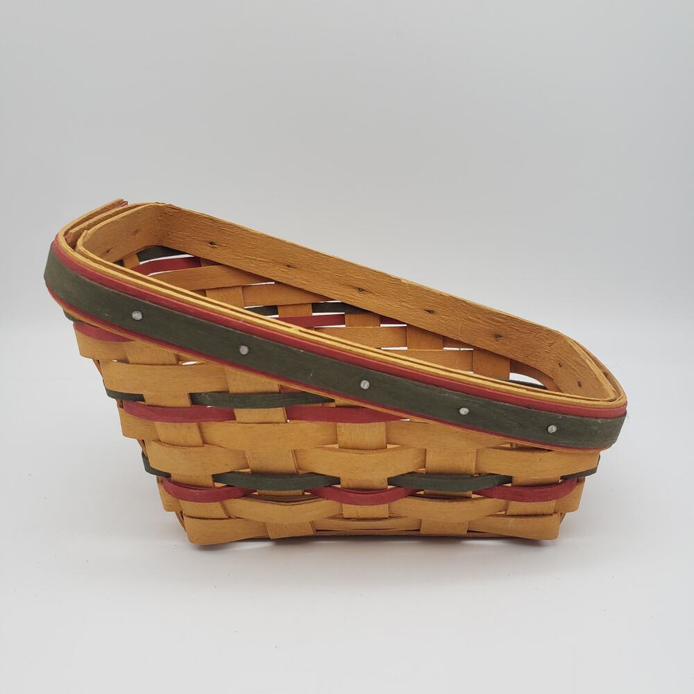 Vintage 1998 USA Longaberger 8" Handwoven Dash Away Sleigh Christmas Basket